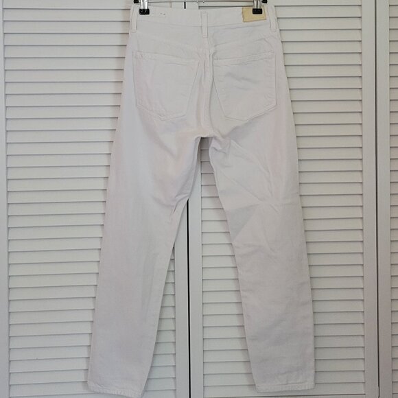 COH Liya High Rise Classic Fit Crop Jean in Distressed Selvedge White - Picture 5 of 16